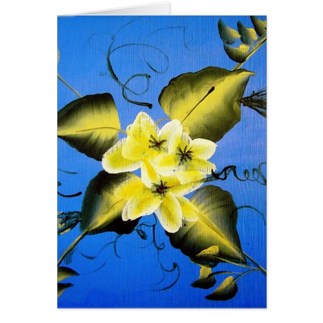 FRÜHLINGS-BLÜTEN AUF BLAUEM HINTERGRUND (Vorne)