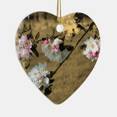 Frühlings-Blüten auf Sepia-Blumen-Verzierung Keramik Ornament (Rechts)