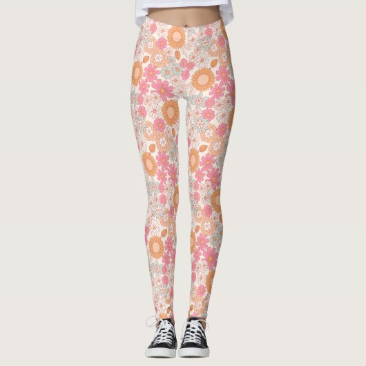 Frühlings-Boho-Blumen 1 Leggings (Vorderseite)