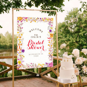 Frühlings-Boho-Wildblumen-Braut-Party Poster