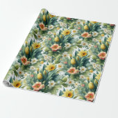 Frühlings-Botanik-Blumen-Geschenkpapier Geschenkpapier (Ungerollt)