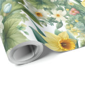 Frühlings-Botanik-Blumen-Geschenkpapier Geschenkpapier (Rolleneckpunkt)