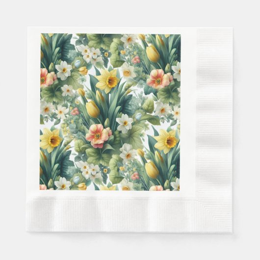Frühlings-Botanik-Blumen-Oster-Servietten Serviette (Vorderseite)