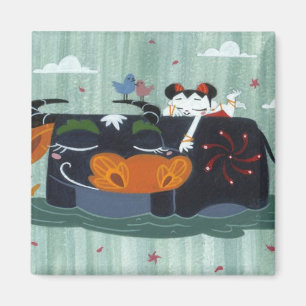 Frühlings-Büffel Magnet