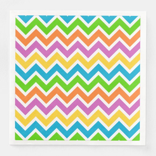Frühlings-Chevron-Papier-Servietten Serviette (Vorderseite)
