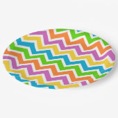 Frühlings-Chevron-Papierteller Pappteller (Schrägansicht)
