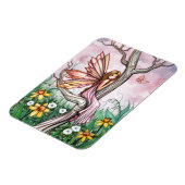 Frühlings-Daffodil-Blumen-Fee-Magnet Magnet (Linke Seite)