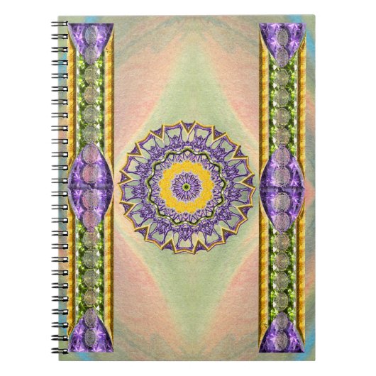 Frühlings-Edelstein-Mandala Notizblock (Vorderseite)