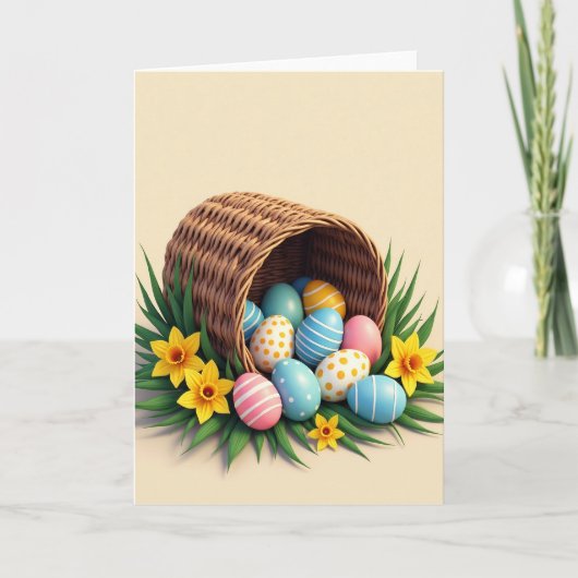 Frühlings-Eierkorb-Designkarte Karte (Vorderseite)