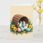 Frühlings-Eierkorb-Designkarte Karte (Gelbe Blume)