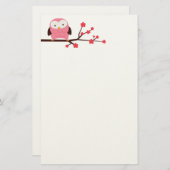 Frühlings-Eule Briefpapier (Vorne/Hinten)