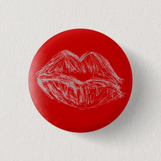 Frühlings-Fantasie - Lippenstift-Lippen Button (Vorderseite)