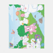 Frühlings-Feier-Ei-Jagd Fleecedecke (Vorderseite)