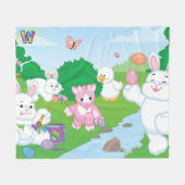 Frühlings-Feier-Ei-Jagd Fleecedecke (Vorderseite (Horizontal))