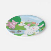 Frühlings-Feier-Ei-Jagd Pappteller (Schrägansicht)