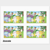 Frühlings-Feier im Kinzville Park Rechteckiger Aufkleber (Blatt)