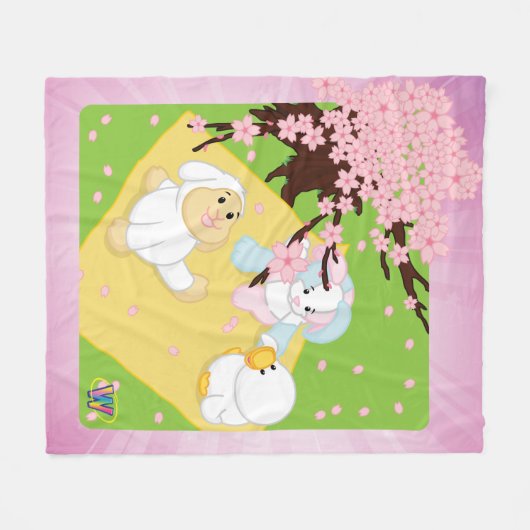 Frühlings-Feier-Picknick Fleecedecke (Vorderseite (Horizontal))