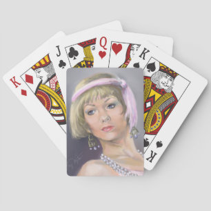 Frühlings-Flapper-Portrait-Spielkarten Spielkarten