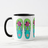 Frühlings-Flip-Flops in hellen Farben Tasse (Links)