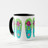 Frühlings-Flip-Flops in hellen Farben Tasse (Vorderseite Links)