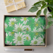 Frühlings-Gänseblümchen auf Grün Seidenpapier (Geschenk)