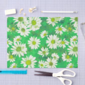 Frühlings-Gänseblümchen auf Grün Seidenpapier (Handwerk)