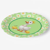 Frühlings-Gänseblümchen-Gans Pappteller (Schrägansicht)