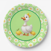 Frühlings-Gänseblümchen-Gans Pappteller (Vorderseite)