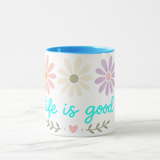 Frühlings-Gänseblümchen-Tasse, Boho-Pastell-Blumen Tasse (Zentrum)