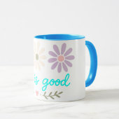 Frühlings-Gänseblümchen-Tasse, Boho-Pastell-Blumen Tasse (VorderseiteRechts)