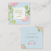 Frühlings-Garten Blumensozialden medien in des Quadratische Visitenkarte (Vorne/Hinten)