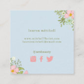 Frühlings-Garten Blumensozialden medien in des Quadratische Visitenkarte (Rückseite)