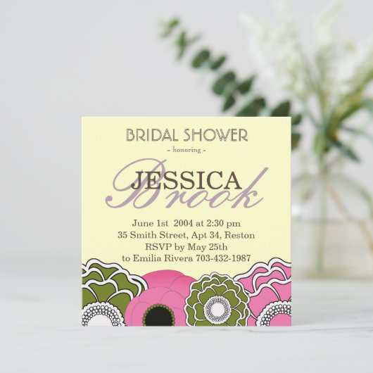 Frühlings-Garten-Brautparty Einladung (Stehend Vorderseite)