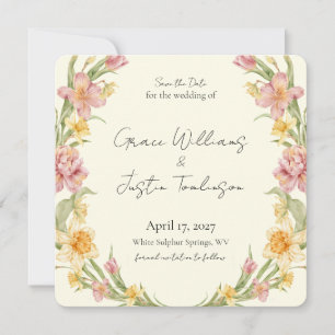 Frühlings-Garten-Narzisse-Save-the-Date-Karte Apri Save The Date