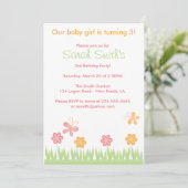 Frühlings-Geburtstag Einladung (Stehend Vorderseite)