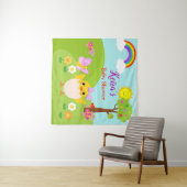 Frühlings-Geburtstags-/Babyparty-Hintergrund-Fahne Wandteppich (Beispiel (Horizontal))