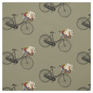Frühlings-Gewebe Taupe der Fahrradfahrrad-Blume Stoff