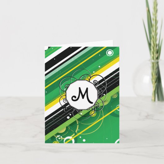 Frühlings-grüne Modern-Retro Streifen mit (Vorderseite)