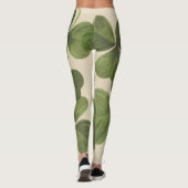 Frühlings-grüner irischer Kleeblatt-Entwurf Leggings (Rückseite)