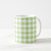 Frühlings-grünes Gingham-Muster Kaffeetasse (VorderseiteRechts)