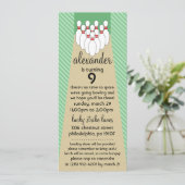 Frühlings-grünes glückliches einladung (Stehend Vorderseite)