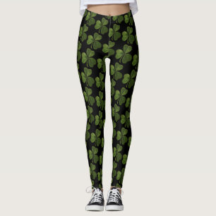 Frühlings-grünes irisches Kleeblatt-Muster Leggings