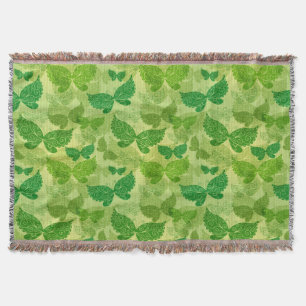 Frühlings-grünes Muster Decke