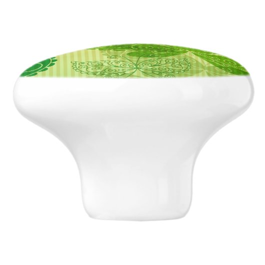 Frühlings-grünes Muster Keramikknauf (Seitenansicht)