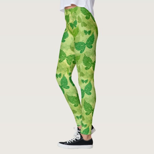 Frühlings-grünes Muster Leggings (Links)