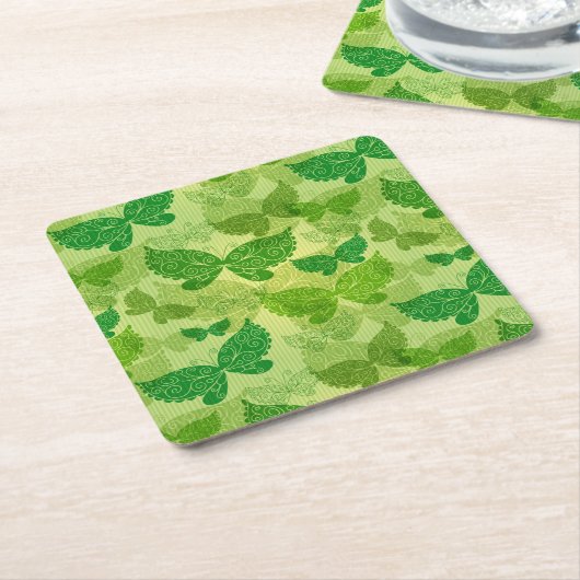 Frühlings-grünes Muster Rechteckiger Pappuntersetzer (angewinkelt)