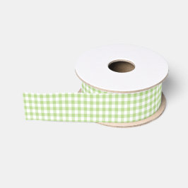 Frühlings-grünes und weißes Gingham-Muster-Band Ripsband