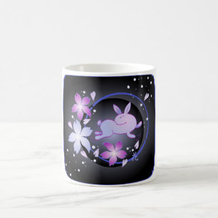Frühlings-Häschen-(schwarze) Tasse