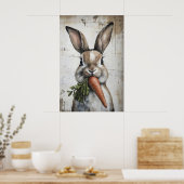 Frühlings-Hasen-Karotten-Druck, Osterhase Poster (Küche)