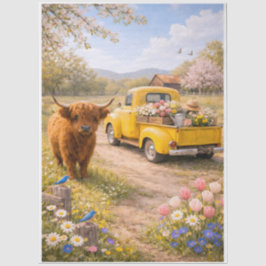 Frühlings-Hochlandkuh  Seidenpapier